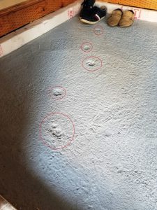 玄関土間の下地モルタル